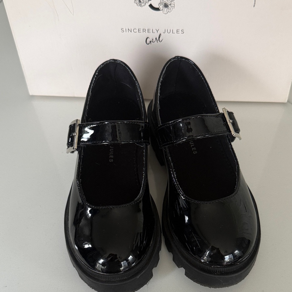 Sincerely Jules Black Patent Mary Jane Shoes for Kids